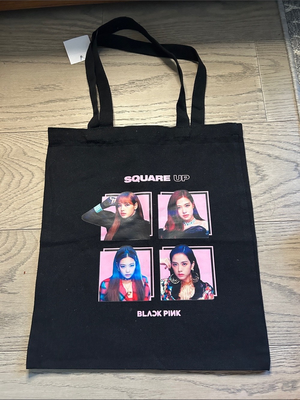 Blackpink Graphic 'SQUARE UP' Canvas Tote Bag